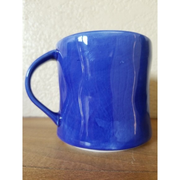 Anthropologie Hand Painted Monogram Initial Letter L Blue Coffee Cup Mug - Picture 3 of 8